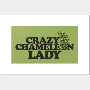 Crazy Chameleon Lady Posters and Art